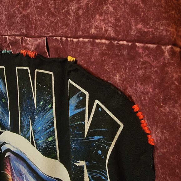 Upcycled Pink Floyd Band Tee Mineral Washed Shirt Jacket, size 2X - Picture 3 of 8